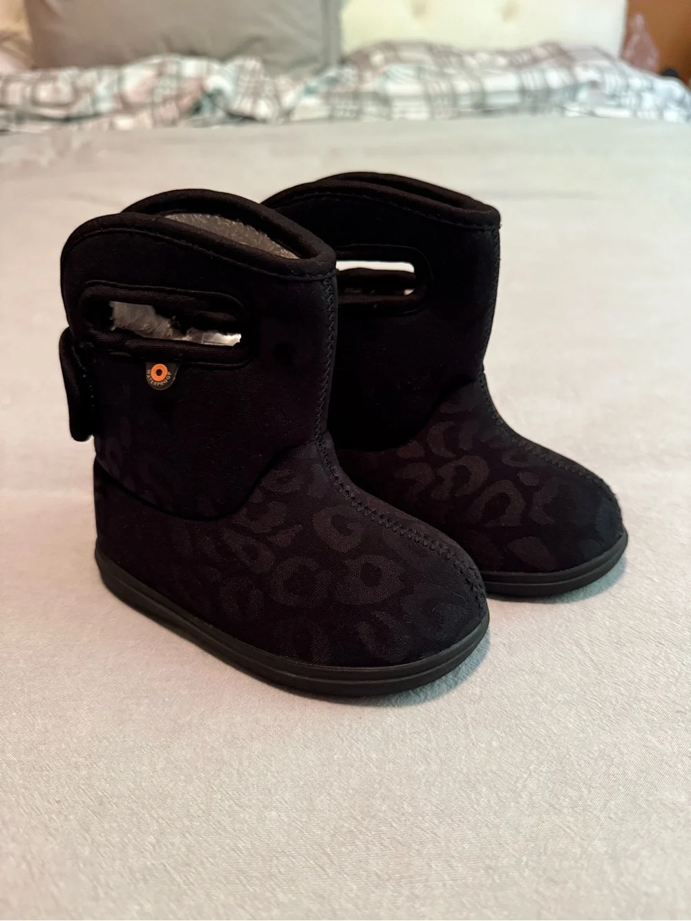 Black Leopard Toddler Bogs